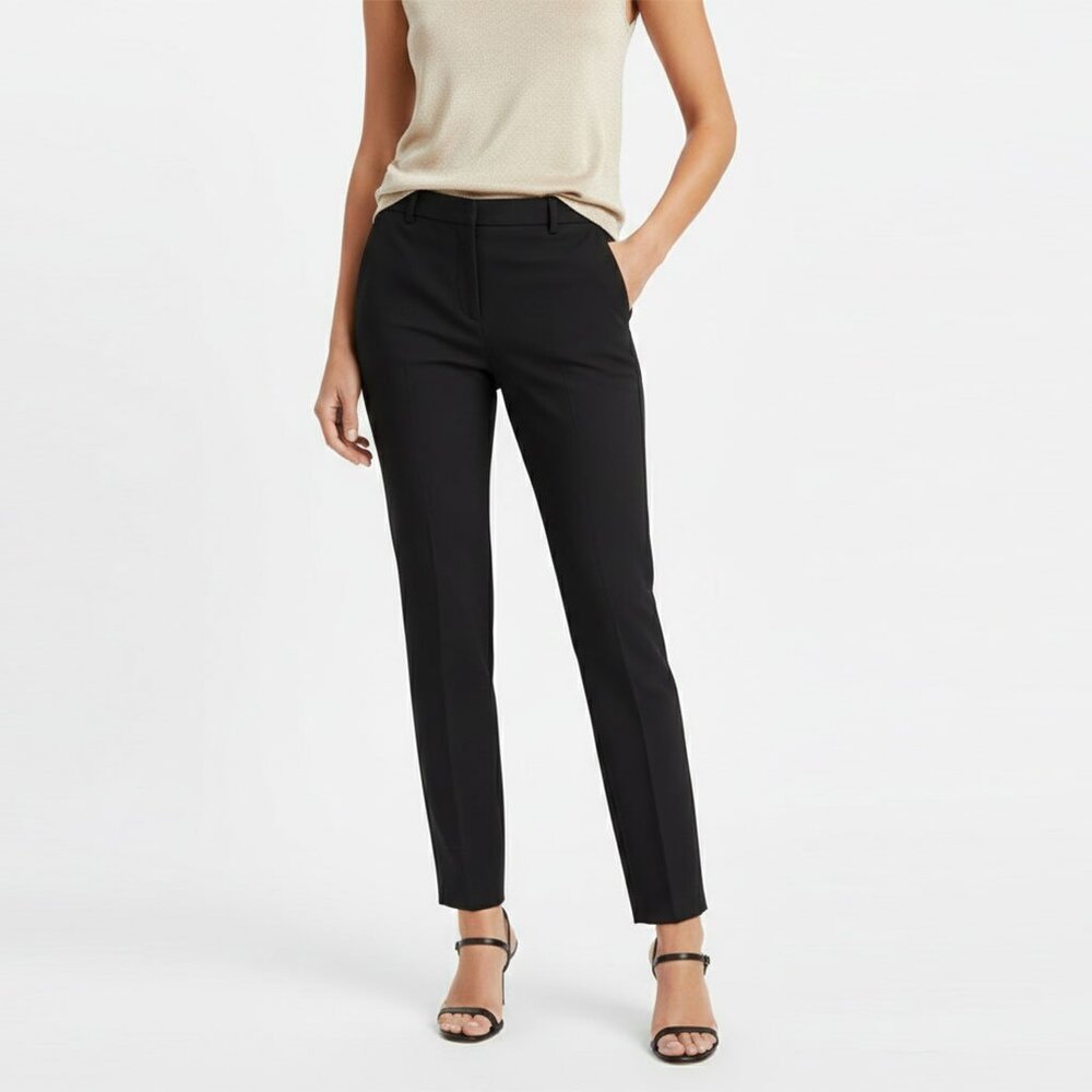 REISS Joanne Slim Fit Tailored Trouser Pants Black Slack Classic Office Evening